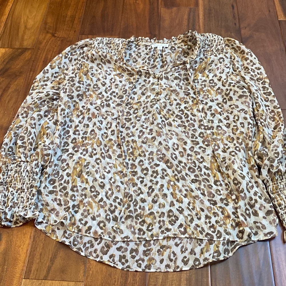 Boutique Sheer Leopard Top. Size M.